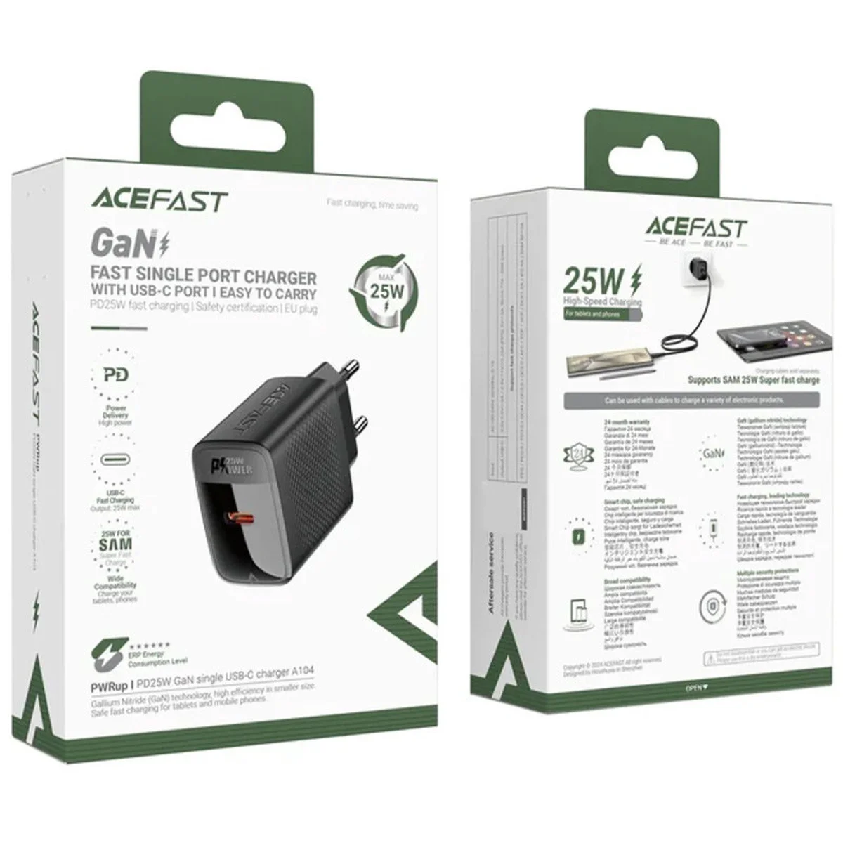 СЗУ Acefast A104 GaN PD25W (1USB-C) Black