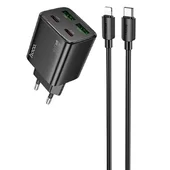 СЗУ Hoco N56 Fundador PD30W four-port (2C2A) + Type-C to Lightning Black