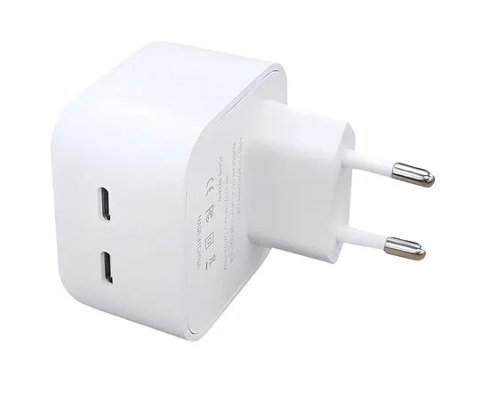 СЗУ 35W Dual Mini Power Adapter for Apple (2USB-C) (AA) (box) White