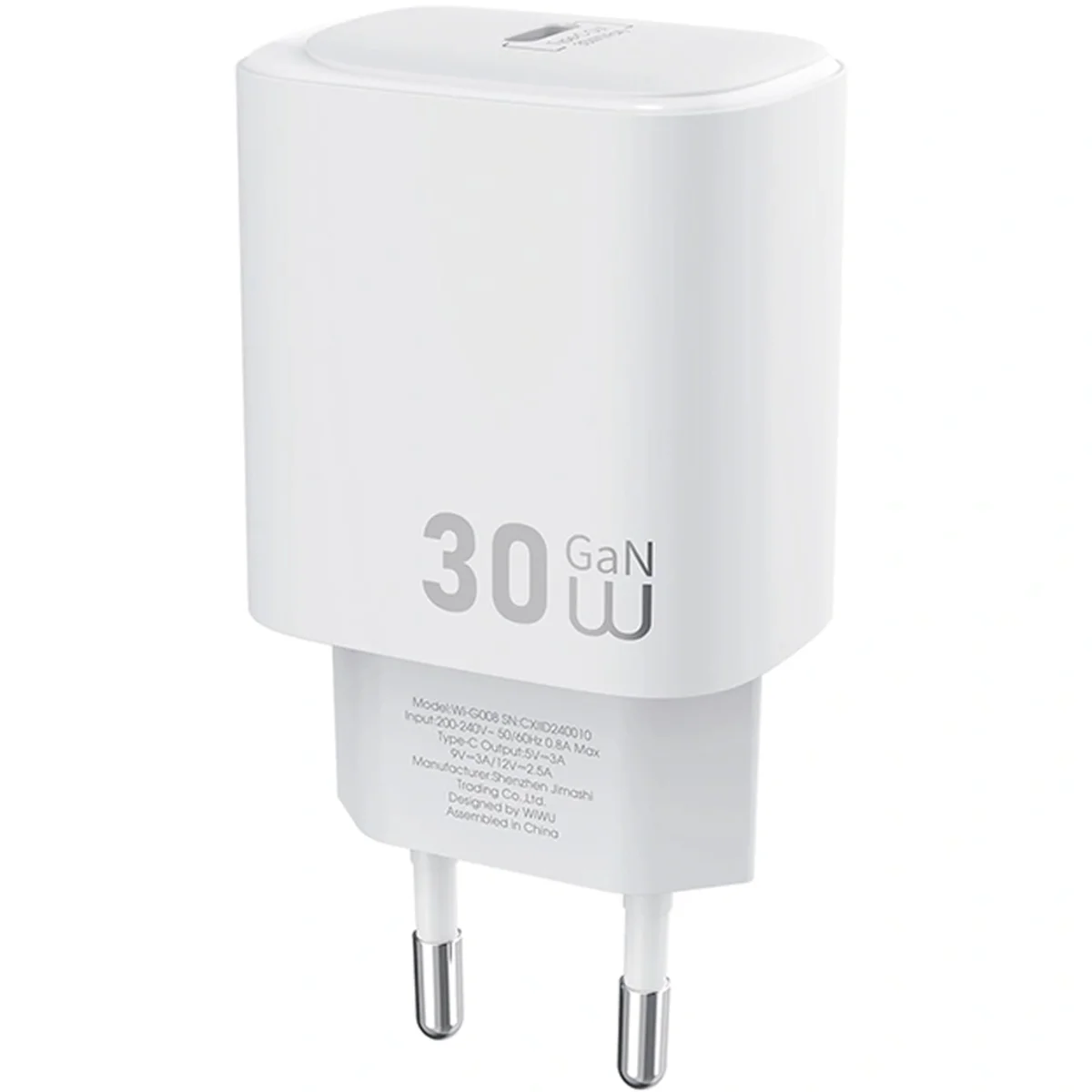 СЗУ WIWU G008 Essen PD30W GaN (1USB-C) White