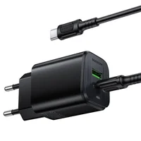 СЗУ Borofone BAS83A Star PD20W+QC3.0 (1USB-A/1C) + кабель Type-C to Type-C Black