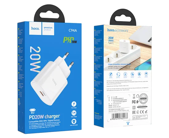 СЗУ Hoco C94A Metro PD20W (1C) White