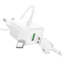 СЗУ Borofone BAS42A Potential QC3.0 (1USB-A) + Type-C White