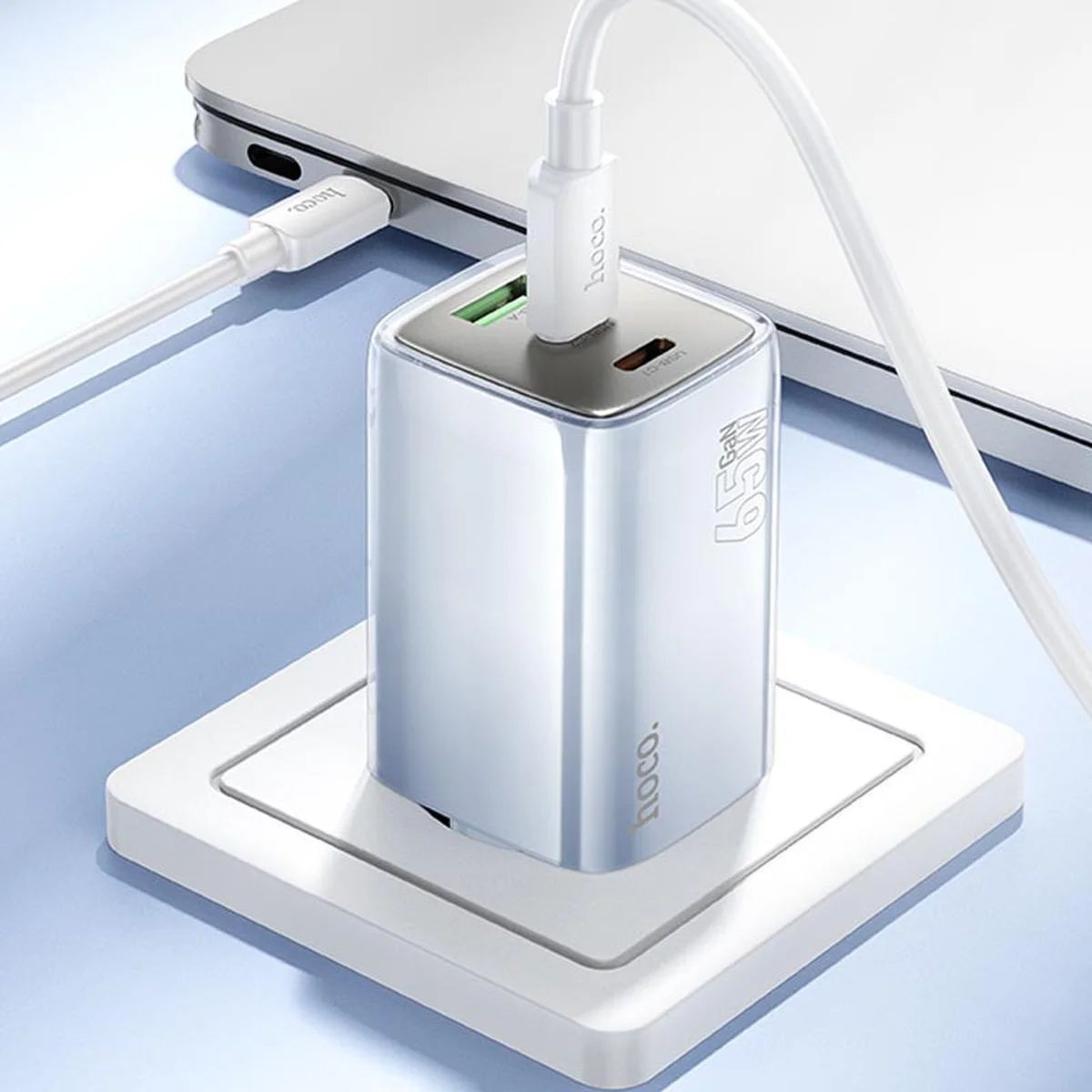 СЗУ Hoco N49 Glorious PD65W (1USB-A/2C) Blue