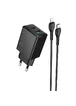 СЗУ Hoco N71 Nuevo PD30W+QC3.0 (1USB-A/1C) + кабель Type-C to Lightning Black