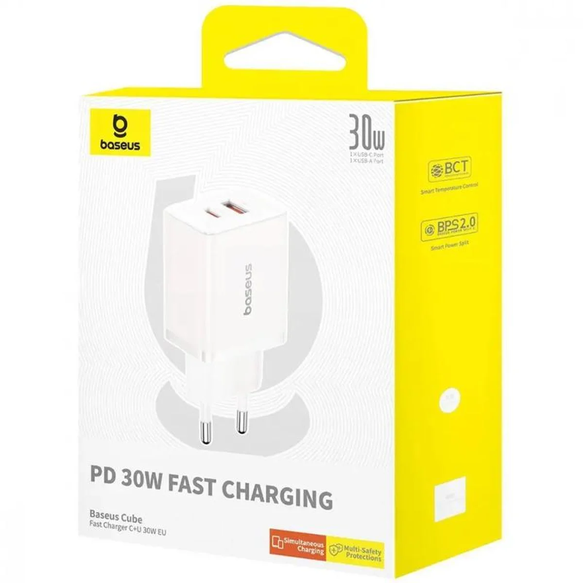 СЗУ Baseus Cube Pro Fast Charger PD30W (1USB-A/1C) (P10111404) Moon White