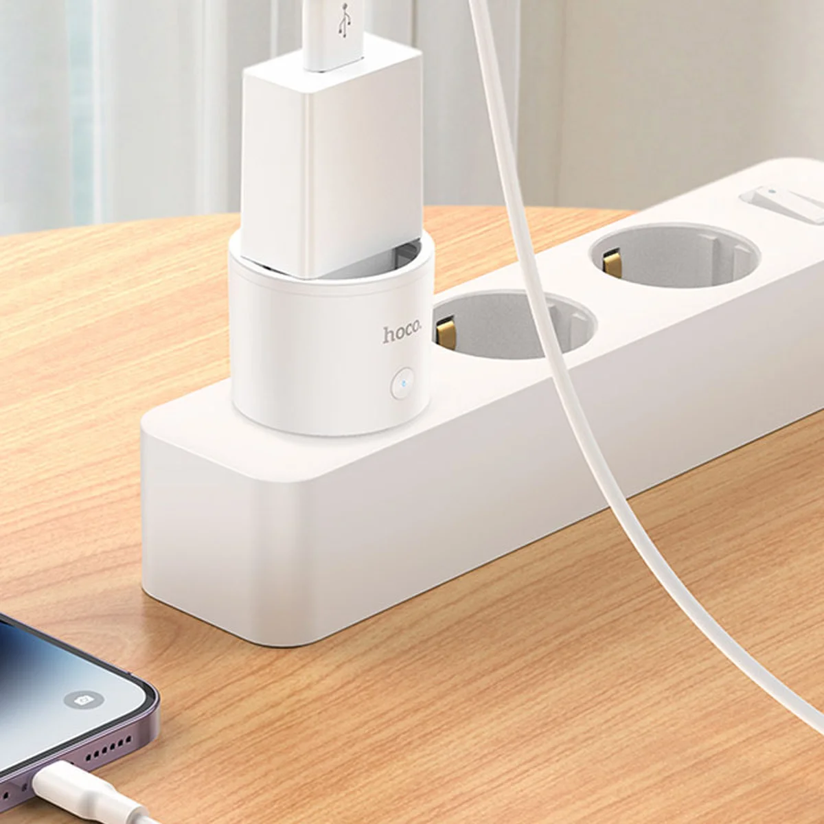 СЗУ Hoco AC16 Veloz Smart Socket White