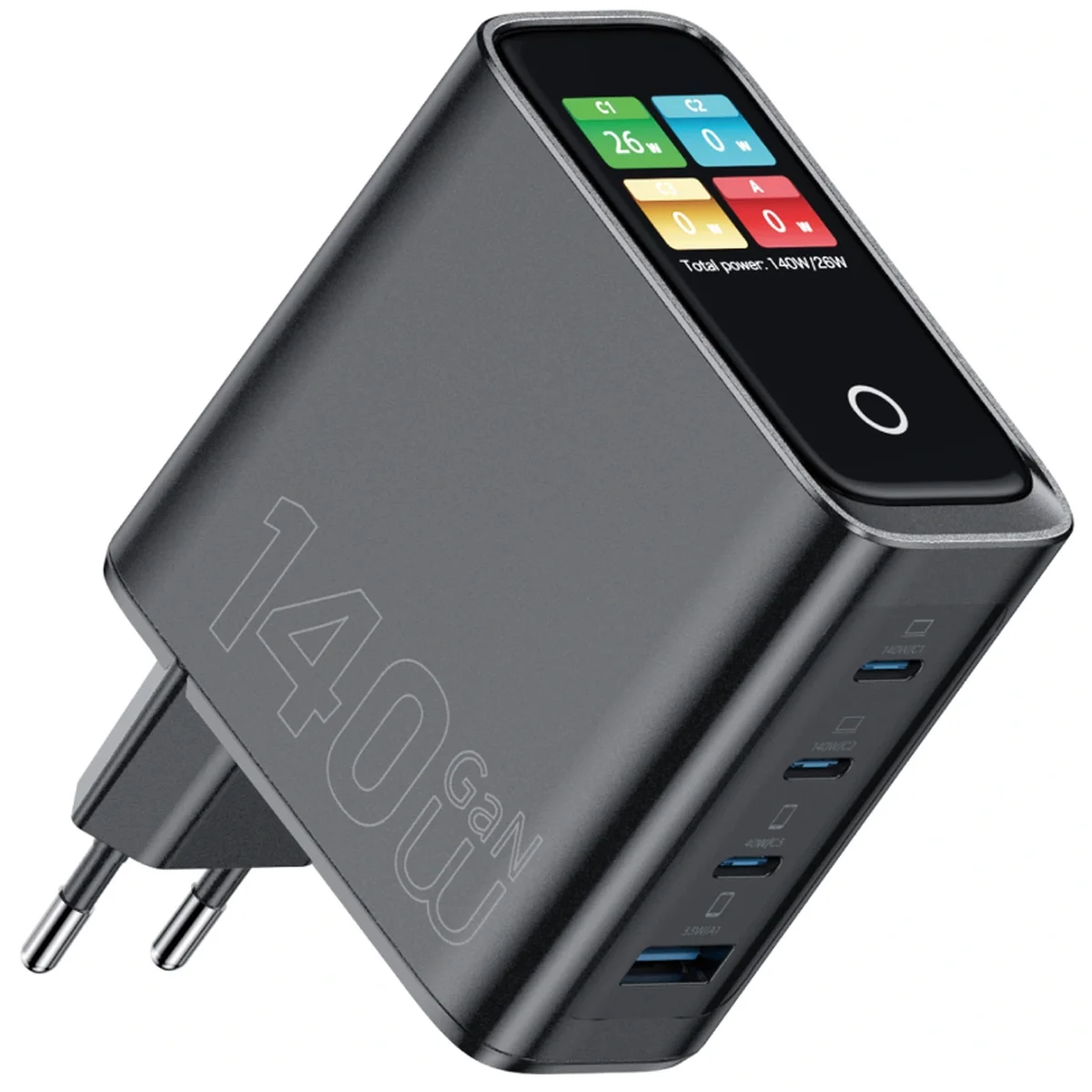 СЗУ WIWU G028 Intelligent PD140W+QC3.0 GaN (1USB-A/3C) Black