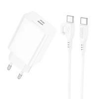 СЗУ Borofone BA21A Pro Long journey PD20W (1USB-C) + Type-C to Type-C White