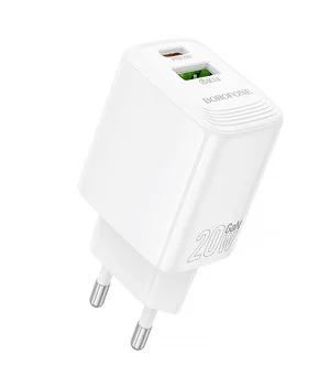 СЗУ Borofone BN27 Fuente PD20W+QC3.0 (1USB-A/1C) White