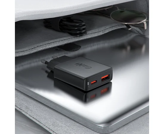 СЗУ Acefast A69 PD30W GaN (USB-C+USB-A) Black