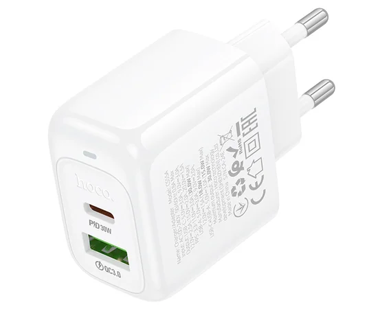 СЗУ Hoco CS55A Surplus PD30W+QC3.0 (1USB-A/1C) White
