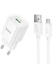 СЗУ Hoco C145A Charm QC3.0 18W (1USB-A) + кабель USB to MicroUSB White