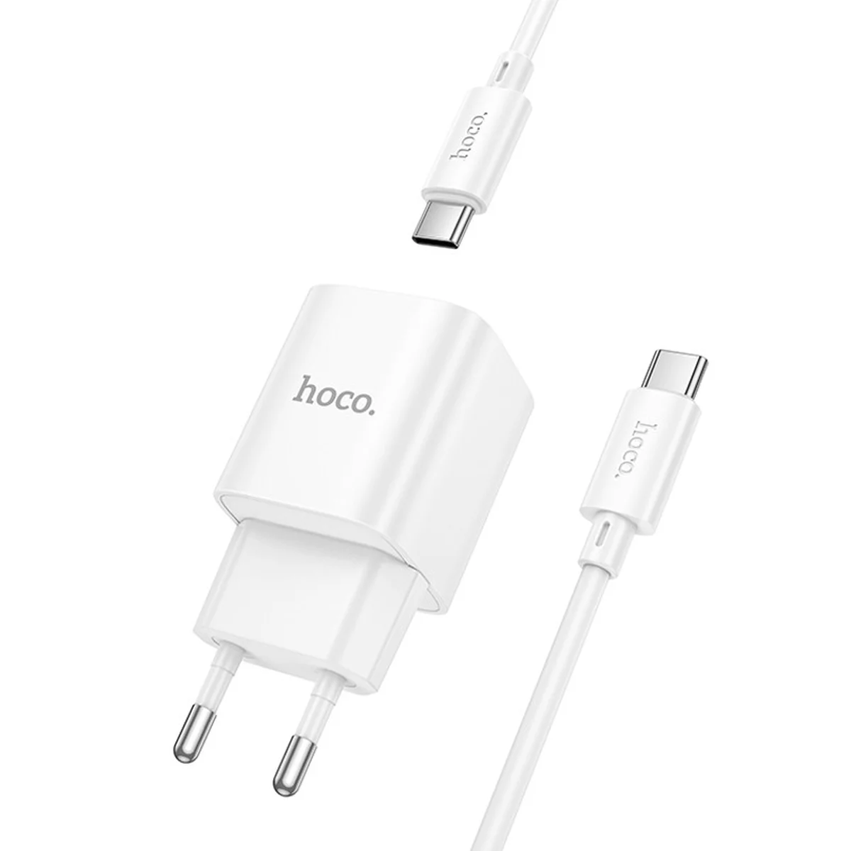СЗУ Hoco C146A Charm PD20W (1USB-C) + кабель Type-C to Type-C White