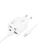 СЗУ Hoco N55 Fundador PD20W four-port (2USB-A/2C) + Type-C to Lightning White