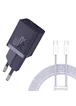 СЗУ Baseus GaN5 Fast Charger (mini) 30W (1USB-C) + кабель Type-C to Type-C (P10110902) Midnight Purple