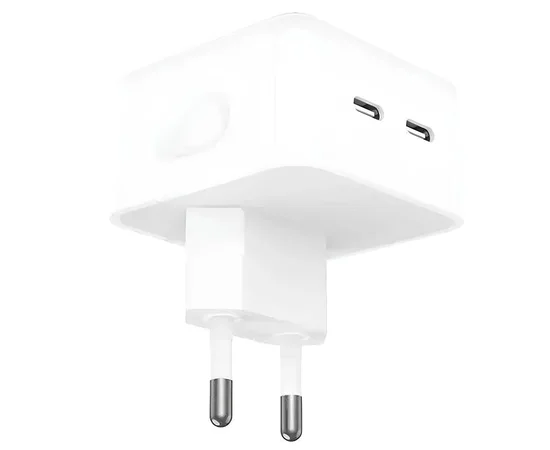 СЗУ 35W Dual Mini Power Adapter for Apple (2USB-C) (AA) (box) White