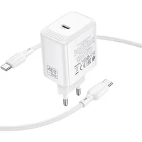 СЗУ Borofone BN33 Fuente PD40W (1USB-C) + кабель Type-C to Type-C White