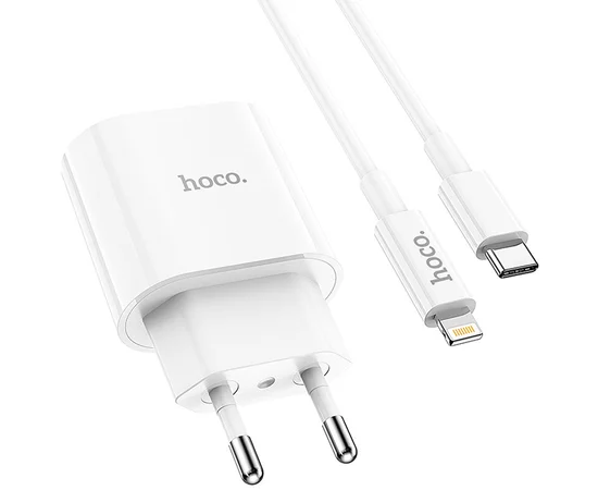 СЗУ Hoco C94A Metro PD20W (1USB-C) + кабель Type-C to Lightning White