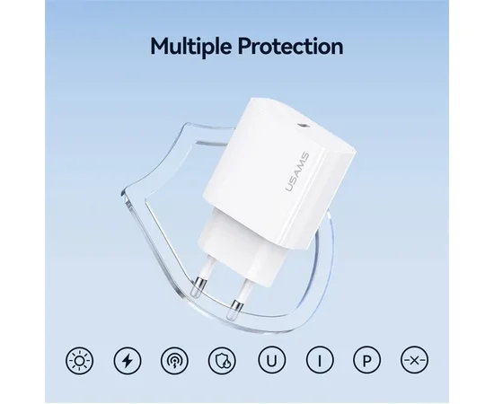 СЗУ Usams US-OYXLTZ02 CC226 PD20W + SJ712 30W Type-C to Lightning Yi Series White