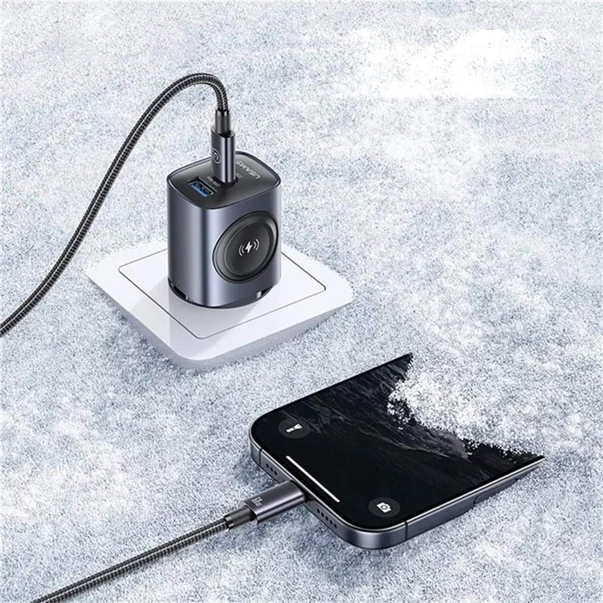 СЗУ Usams US-CC293 T67 Multifunctional iWatch Charger 20W (1USB-A/1C) Tarnish