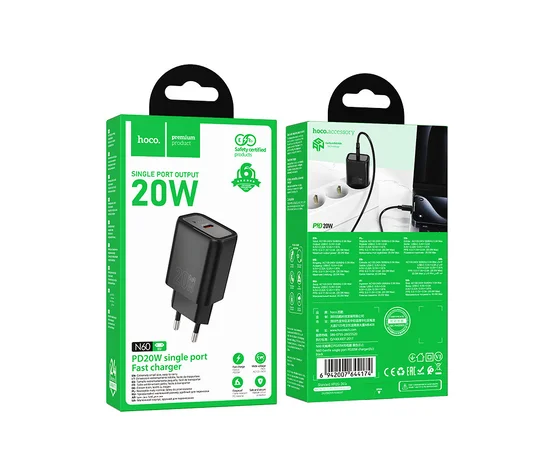 СЗУ Hoco N60 Gentle PD20W (1USB-C) Black