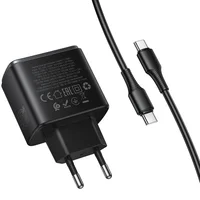 СЗУ Hoco C158A Upgrade PD45W (1USB-A/1C) + кабель Type-C to Type-C Black