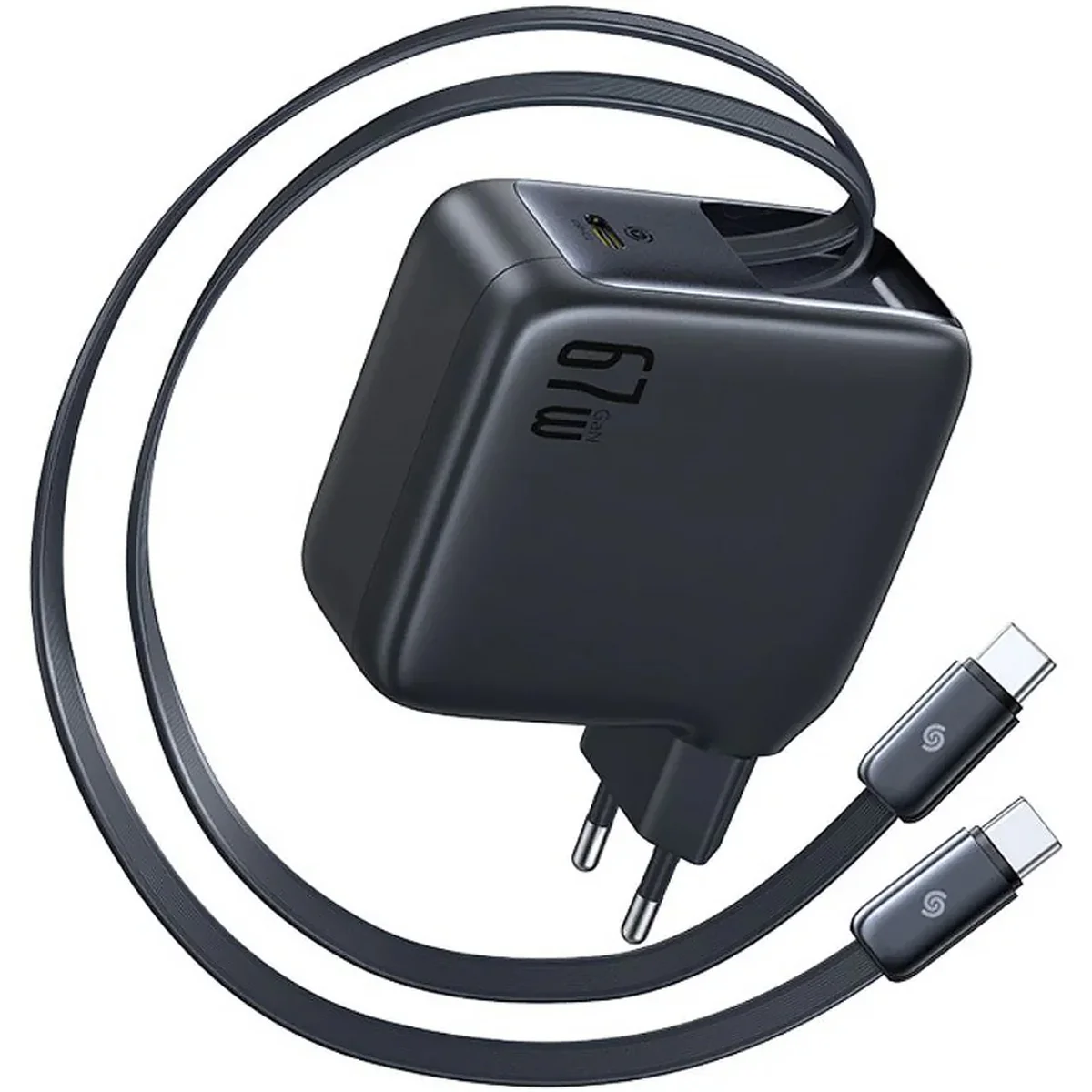 СЗУ Baseus EnerCore CJ21 PD67W with retractable cables (3USB-C) (E0121D) Cosmic Black