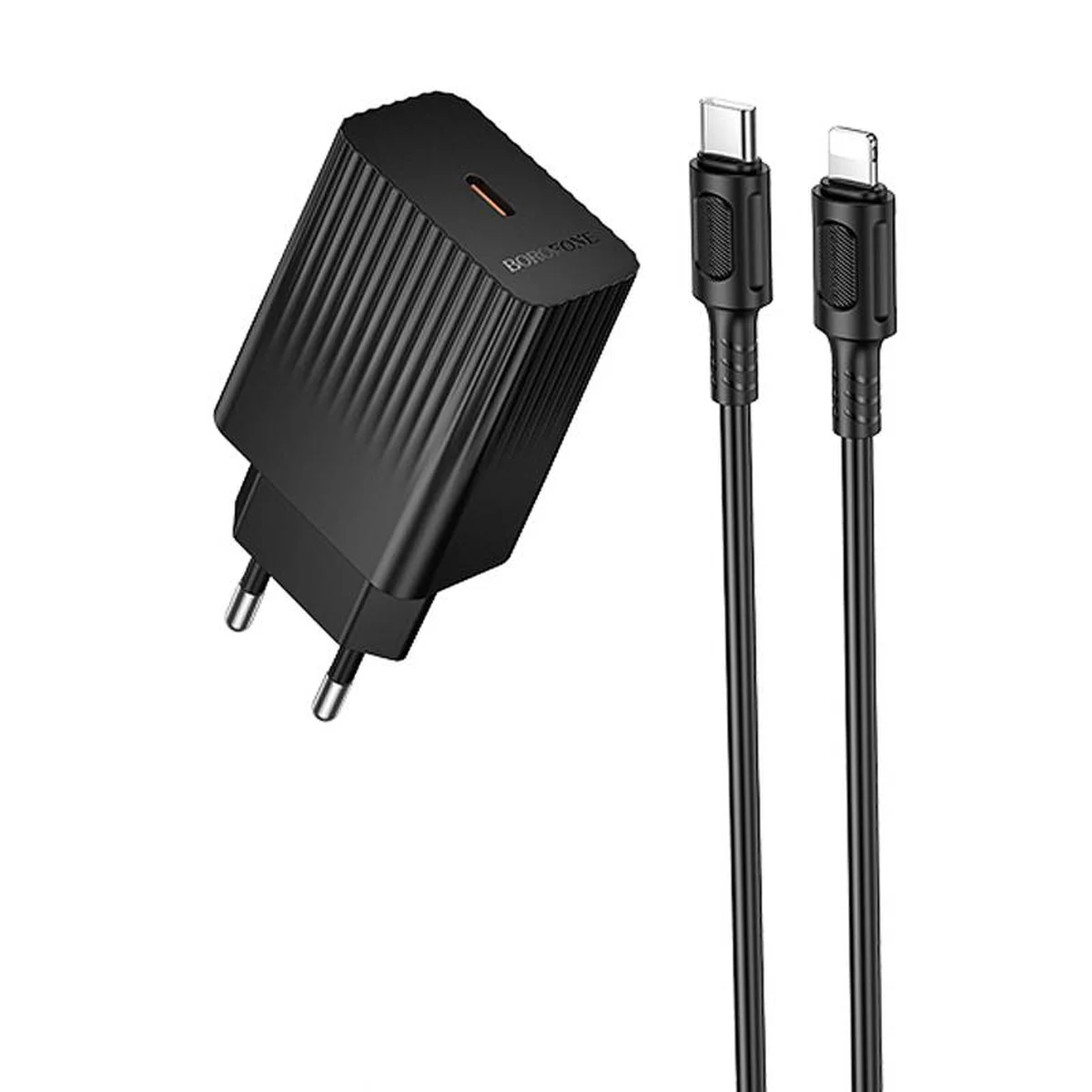СЗУ Borofone BAS75A Source PD30W (1USB-C) + кабель Type-C to Lightning Black