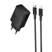 СЗУ Borofone BAS75A Source PD30W (1USB-C) + кабель Type-C to Lightning Black