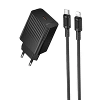 СЗУ Borofone BAS75A Source PD30W (1USB-C) + кабель Type-C to Lightning Black