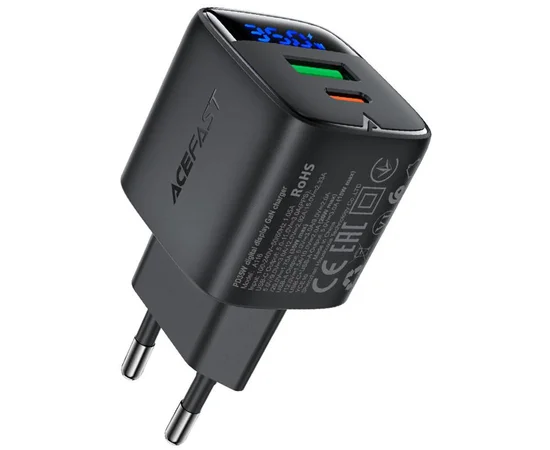 СЗУ Acefast A116 PD35W+QC3.0 GaN (1USB-A/1C) Black