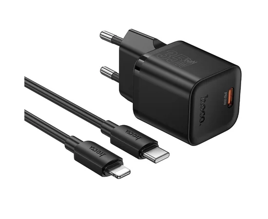 СЗУ Hoco N66 Ingenious PD35W (1USB-C) + кабель Type-C to Lightning Black