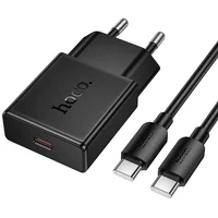 СЗУ Hoco N72 Speed ultra-thin PD20W (1USB-C) + кабель Type-C to Type-C Black