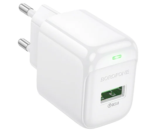 СЗУ Borofone BAS42A Potential QC3.0 (1USB-A) White