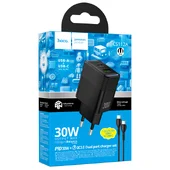 СЗУ Hoco CS112A Lounge PD30W+QC3.0 (1USB-A/1C) + кабель Type-C to Type-C Black