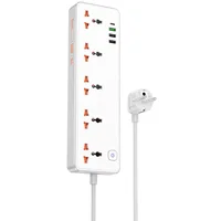 Удлинитель Hoco AC14A Rico PD30W (3USB-A/1C/5xSocket) (1.5m) White