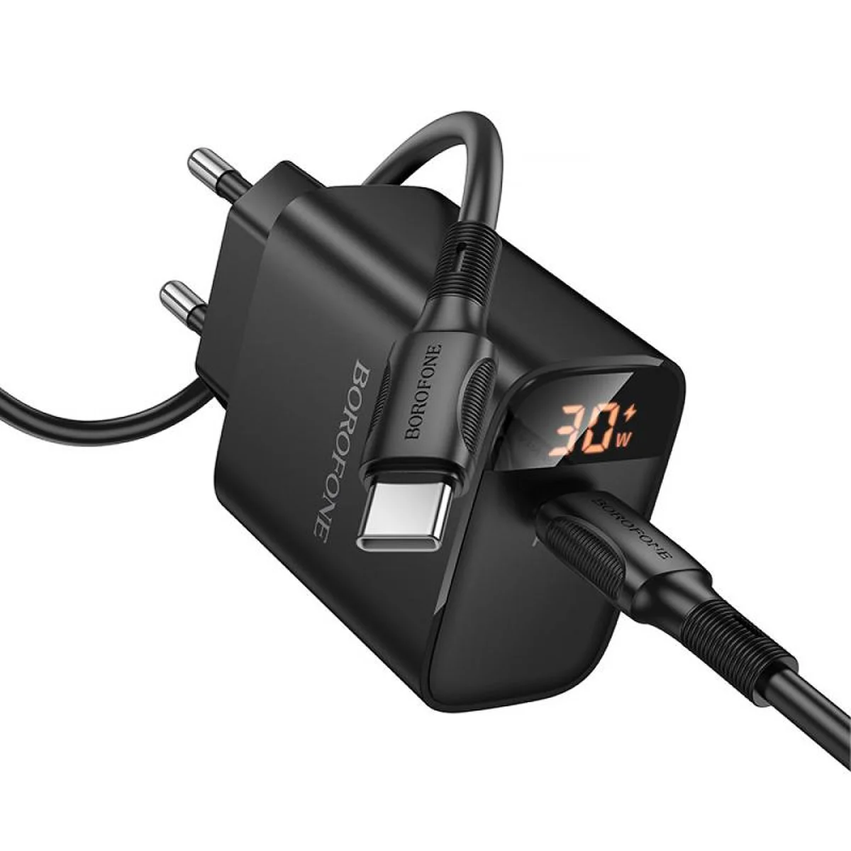 СЗУ Borofone BA97A PD30W (1USB-C) + кабель Type-C to Type-C Black