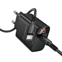 СЗУ Borofone BA97A PD30W (1USB-C) + кабель Type-C to Type-C Black