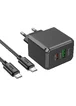 СЗУ Hoco CS14A PD20W+QC3.0 (1USB-A/1C) + Type-C to Type-C Black