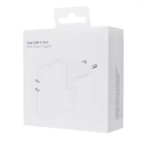 СЗУ 35W Dual Power Adapter для Apple (2USB-C) (AAA) (box) White