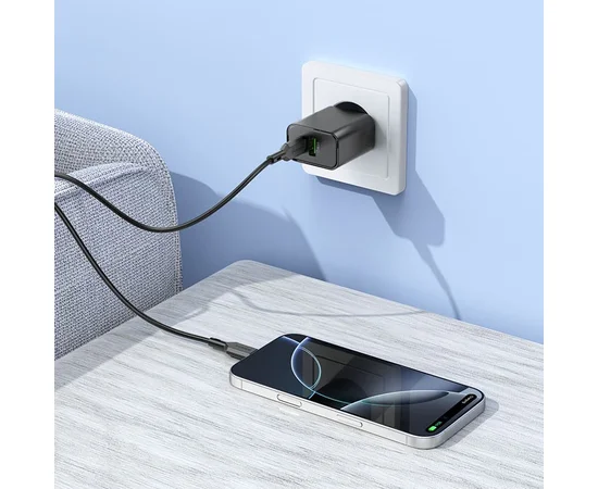 СЗУ Borofone BA88A Navy PD20W+QC3.0 (1USB-A/1C) Black