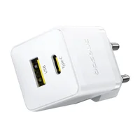 СЗУ Baseus Palm Fast Charger 20W (1USB-A/1C) + кабель Type-C to Type-C (P10111608) Moon White