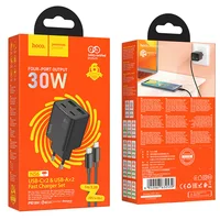 СЗУ Hoco N56 Fundador PD30W four-port (2USB-A/2C) + кабель Type-C to Type-C Black