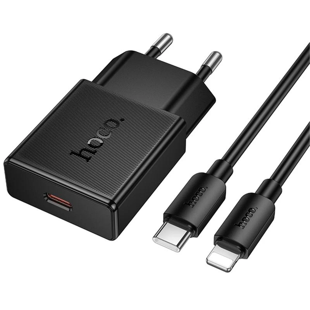 СЗУ Hoco N72 Speed ultra-thin PD20W (1USB-C) + кабель Type-C to Lightning Black