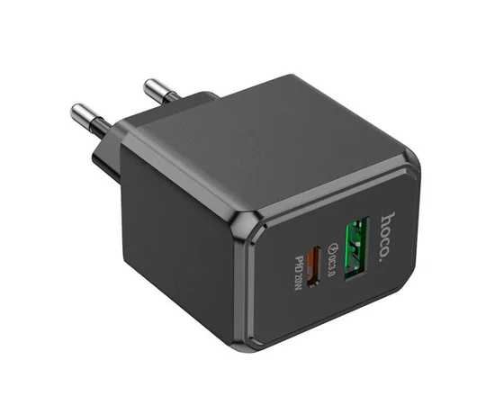 СЗУ Hoco CS14A PD20W+QC3.0 (1USB-A/1C) Black