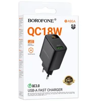 СЗУ Borofone BA95A Ilustre QC3.0 (1USB-A) Black