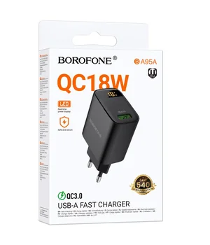 СЗУ Borofone BA95A Ilustre QC3.0 (1USB-A) Black