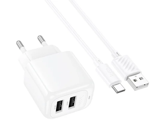 СЗУ Hoco CS51A Surplus (2USB-A) + Type-C White