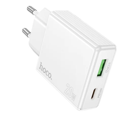 СЗУ Hoco C142A Direct PD20W+QC3.0 (1USB-A/1C) White